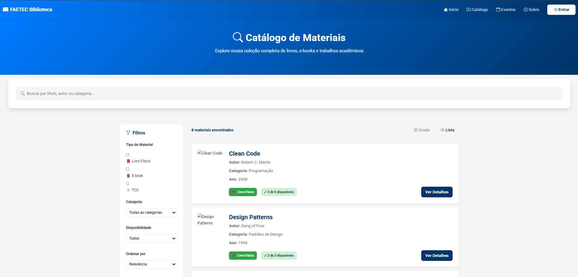 Sistema Bibliotecário Faetec